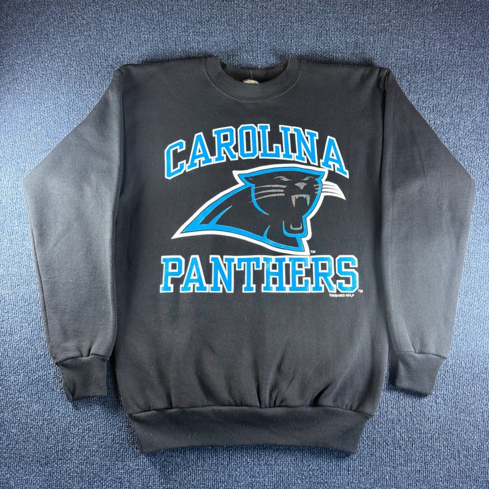 Vintage 1993 Carolina Panthers Sweatshirt Competitor Black NFL Mens Large USA